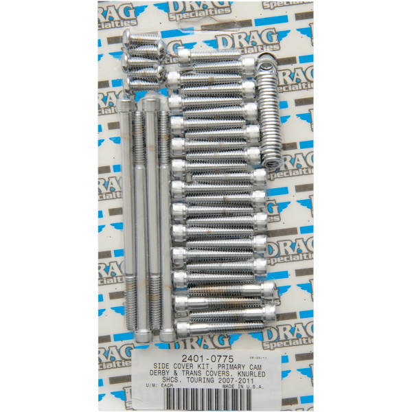 2401-0775 DRAG ボルトキット サイドカバーセット 07年-16年 FLH クローム/ローレット
