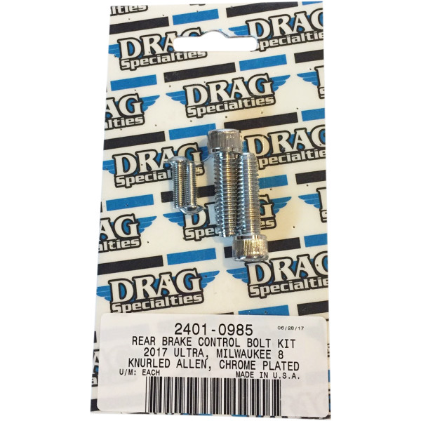 2401-0985 DRAG ボルトキット リアブレーキコントロール 17年以降 FLH クローム/ローレット