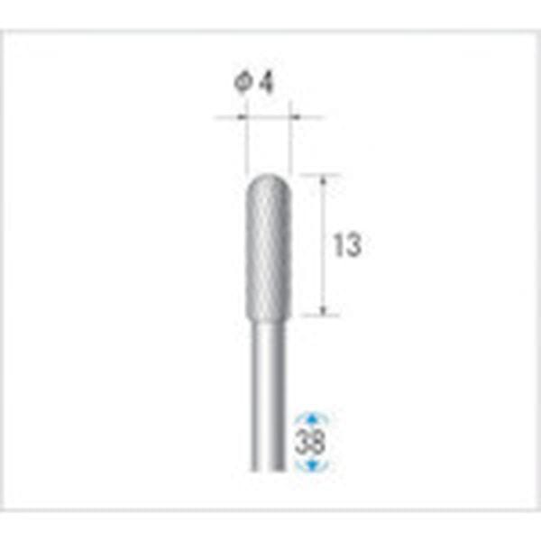 24043 476-2941 (株)ナカニシ ナカニシ 超硬カッター 円筒先丸型 シングルカット φ4×13×軸φ3