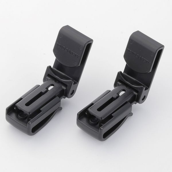 241106 (株)日本緑十字社 緑十字 ヘルメット用クリップ ブラック 2個組 バンド対応幅約25mm