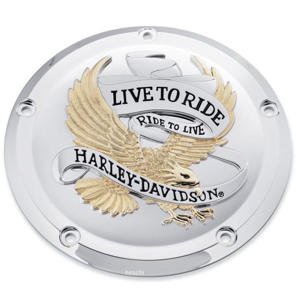 25700472 ハーレー純正 ダービーカバー Live to Ride ゴールド 16年以降 ツーリング