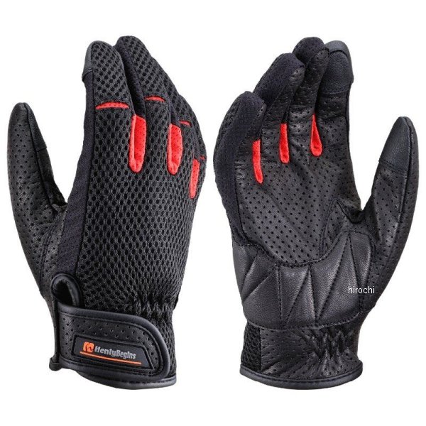 25841 HBG-072 ヘンリービギンズ HenlyBegins グローブ フルメッシュSTD 赤 Lサイズ