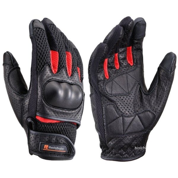 25900 HBG-073 ヘンリービギンズ HenlyBegins グローブ フルメッシュPRT 赤 Mサイズ