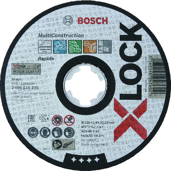 2608619270 199-1574 ボッシュ(株) ボッシュ X-LOCK切断砥石125x1.6マルチ 25枚入り