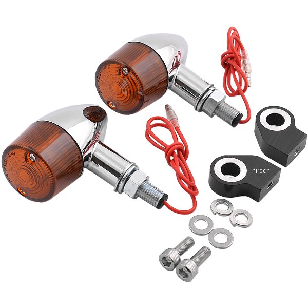 270585 ポッシュ POSH ティアドロップ ウインカー 2個入りキット バルブ無し 6V 12V モンキー、ゴリラ クローム/オレンジ