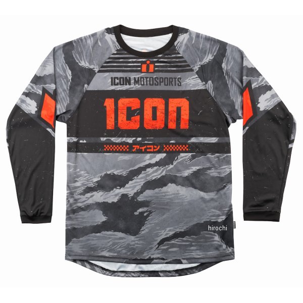 2824-0093 アイコン ICON 春夏モデル Tシャツ ロングスリーブ ジャージ TIGER'S BLOOD グレーカモ Lサイズ