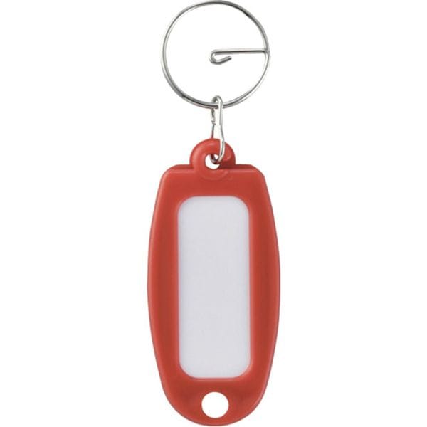 301004 (株)日本緑十字社 緑十字 キーホルダー名札(ハードケースタイプ) 赤 NF-R 60×27mm リング付