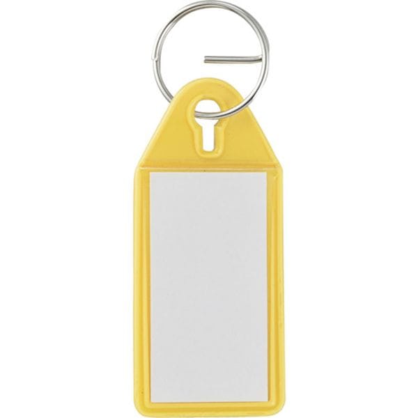 301023 (株)日本緑十字社 緑十字 キーホルダー名札(ソフトケースタイプ) 黄 SNF-Y 55×25mm エンビ