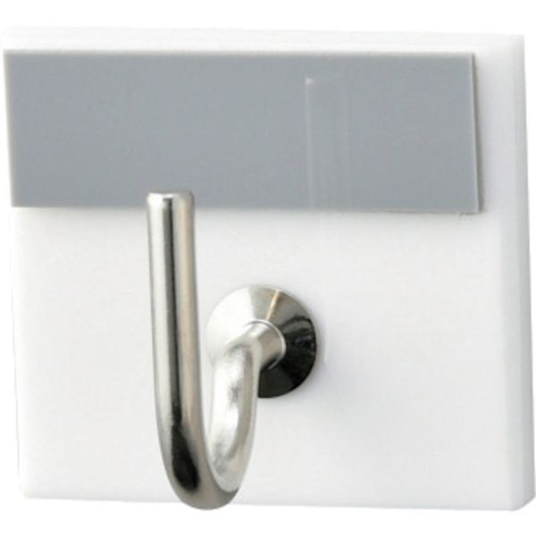 302008 107-6289 キーハンガー グレー 30×33mm 裏面テープ付 アクリル製 キーハンガー1R(8)