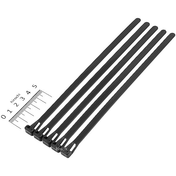 303-133 キジマ リリースタイラップ 200mm 幅7.5mm ブラック 5本セット