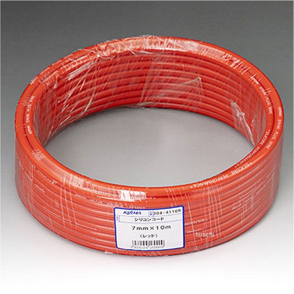 304-4110R キジマ シリコンコード 7mmx10m 赤