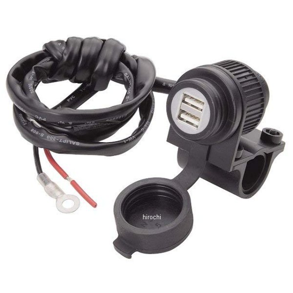 304-6221 キジマ USBチャージャー ツインポート DC5V/4A ハンドルクランプ