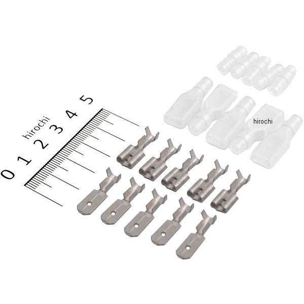 304-7120 キジマ ギボシ端子セット 250平型オス・メス端子 Lサイズ スリーブ付 5個入り