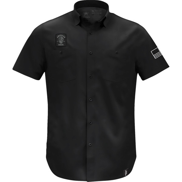 3040-3397 AMERICAN BIKER シャツ LTW BIKER SAM ブラック/ホワイト 2Xサイズ