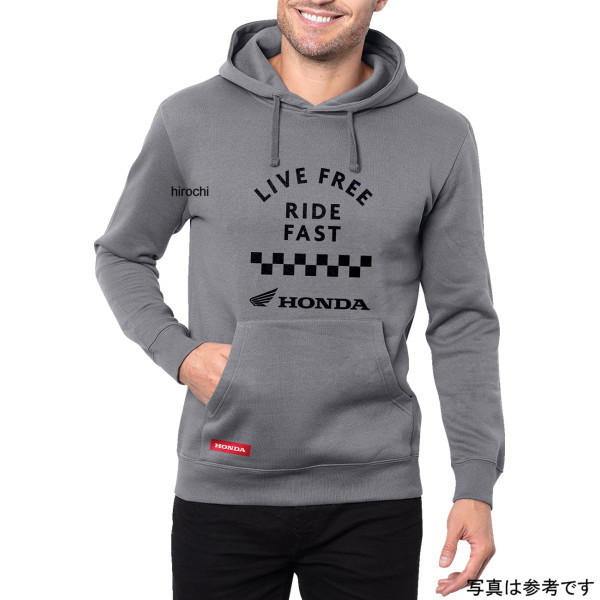 USホンダ アパレル パーカー ホンダ ライブ フリーライド ファスト グレー 2XL