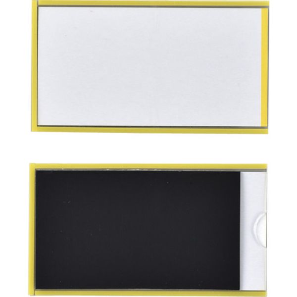 305121 107-6835 カードケース(裏マグネット付) 黄 MP-2Y 50×90mm 10枚組 硬質タイプ