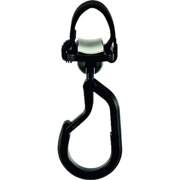 309056 パイプ用樹脂製フック(カラビナ＋フック両用タイプ) 黒 KF-3BK 耐荷重3kg 面ファスナー脱着式