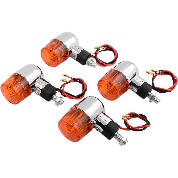 313801 NBS バイクパーツセンター 汎用 メッキミニウインカー 丸型 オレンジレンズ 4個入り