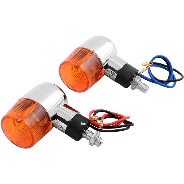 3138 NBS バイクパーツセンター 汎用 メッキミニウインカー 丸型 オレンジレンズ 2個入り