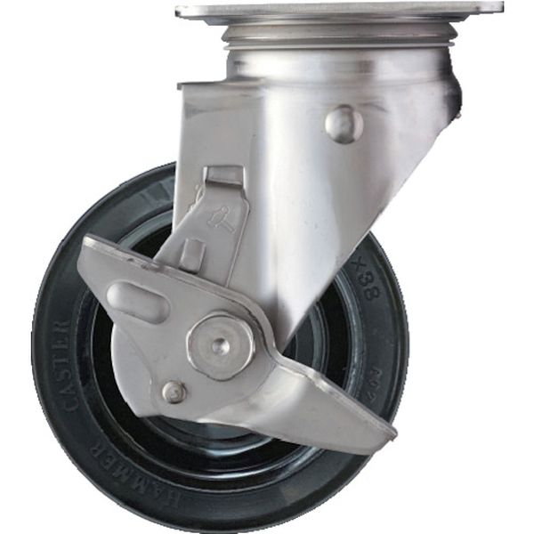313SRU125 336-3649 ハンマーキャスター(株) ハンマー SUS サイドSP付 ゴム車125mm