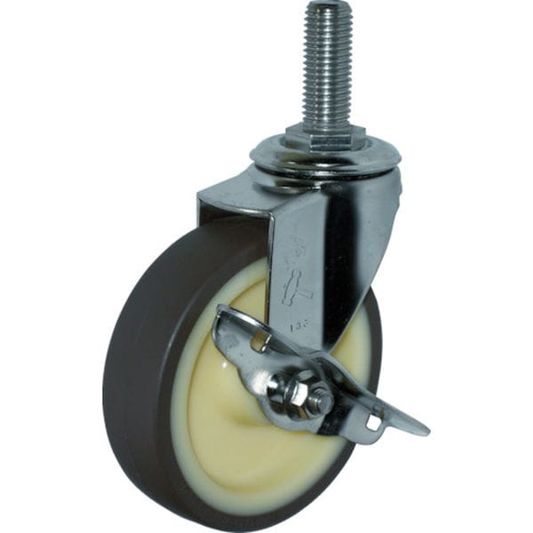 315EAUB100 EAシリーズオールステンレス 旋回式ウレタン車輪100mm(ローラーベアリング)ストッパー付