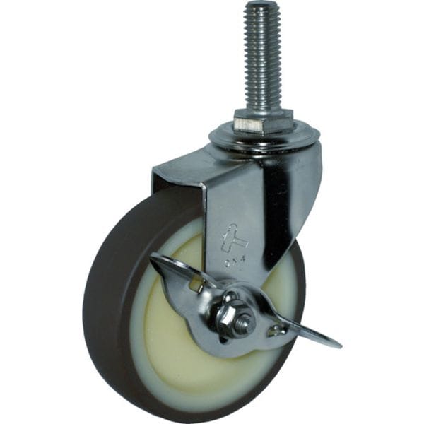 315EAUR75 EAシリーズオールステンレス 旋回式ウレタン車輪75mm(ナイロンホイール)ストッパー付