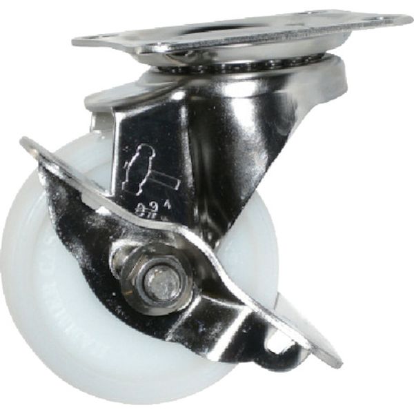315EN50 367-0091 Eシリーズオールステンレス 旋回式ナイロン車輪 50mm ストッパー付