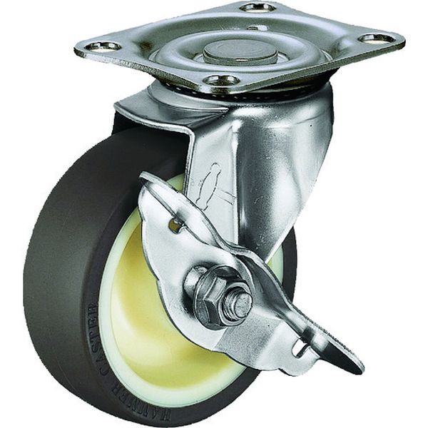 315SUB50 Sシリーズオールステンレス 旋回式ウレタン車輪(ローラーベアリング)50mm ストッパー付