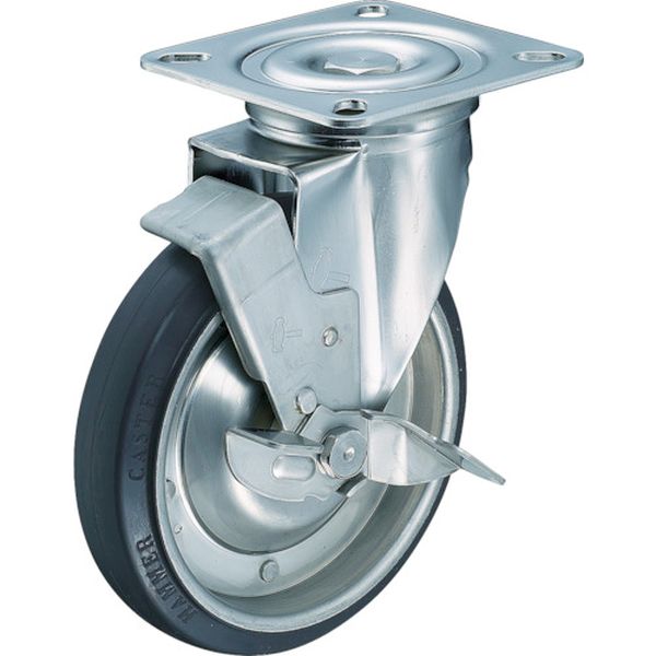 319SRB200 ハンマーキャスター(株) ハンマー Sシリーズオールステンレス自在SP付ゴム車200mm