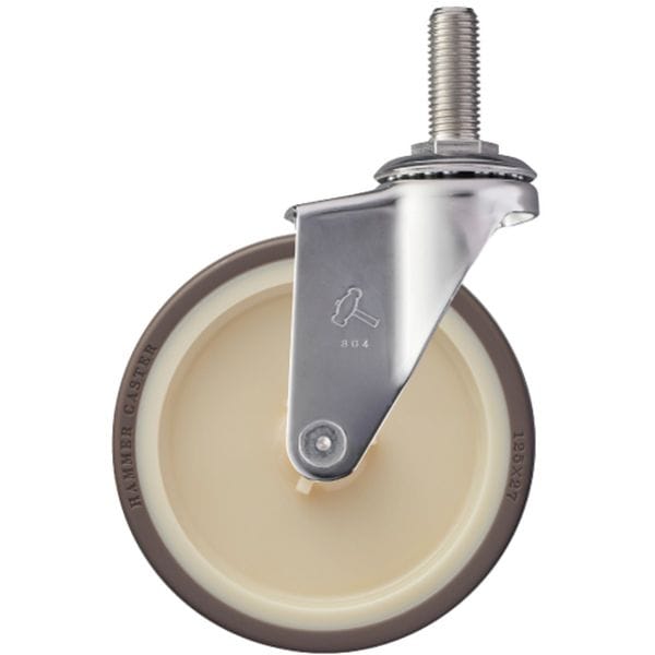 ステンレス製ねじ込み式キャスター “320EAシリーズ”(ウレタン車・ステンレス金具) 自在 車輪径125mm