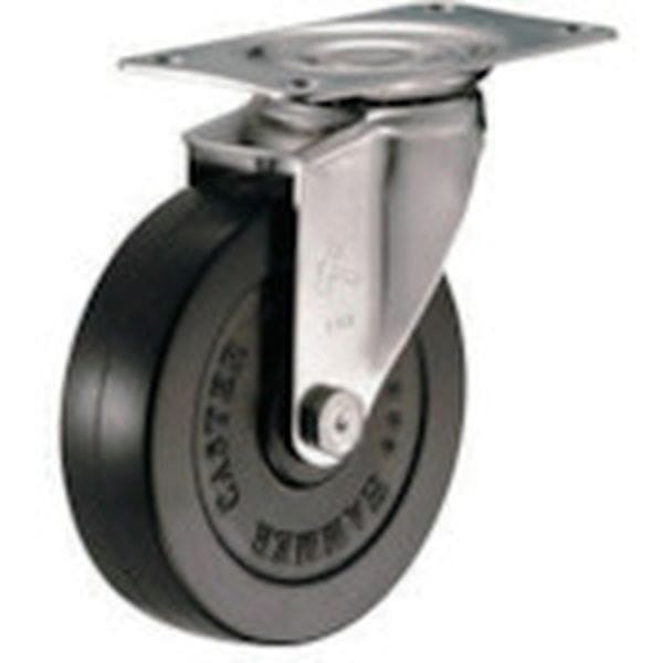 320ER100 ハンマーキャスター(株) ハンマー Eシリーズオールステンレス 旋回式ゴム車輪 100mm