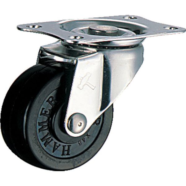 320ER50 ハンマーキャスター(株) ハンマー Eシリーズオールステンレス 旋回式ゴム車輪 50mm