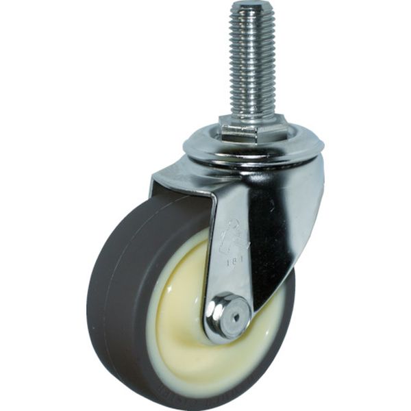 320SAUB100 398-4524 SAシリーズオールステンレス 旋回式ウレタン車輪(ローラーベアリング)100mm