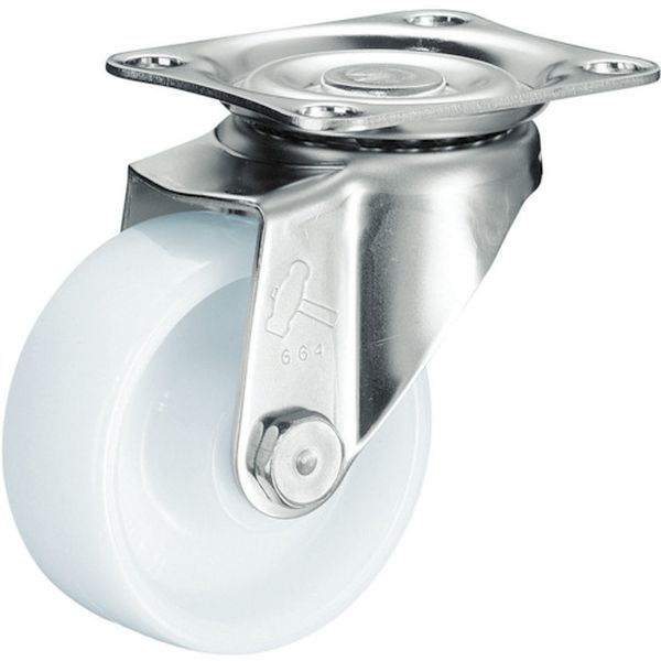 320SN65 ハンマーキャスター(株) ハンマー Sシリーズオールステンレス 旋回式ナイロン車輪 65mm