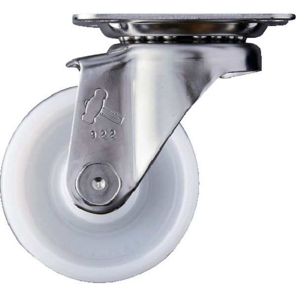 ステンレス製プレート式キャスター ステンレス金具 自在式 車輪径65mmナイロン車輪(ローラーベアリング)