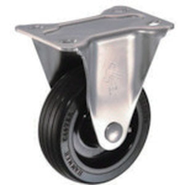 320SRRU125 125-1333 Sシリーズオールステンレス 固定式ゴム車輪(ナイロンホイール)125mm