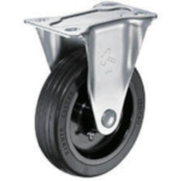 320SRRU150 125-1341 Sシリーズオールステンレス 固定式ゴム車輪(ナイロンホイール)150mm