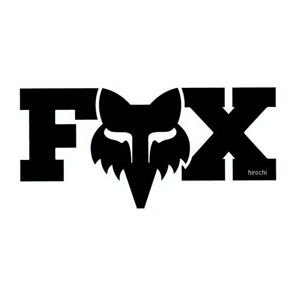 G6482 フォックス FOX ステッカー フォックスヘッド 黒 18cm