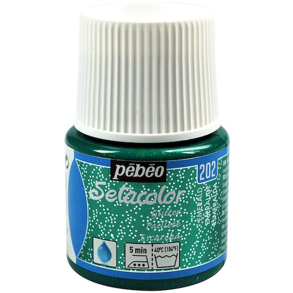 329202 ペベオ・ジャポン(株) ペベオ 布用水性アクリル絵具セタカラーグリッター 45ml エメラルド
