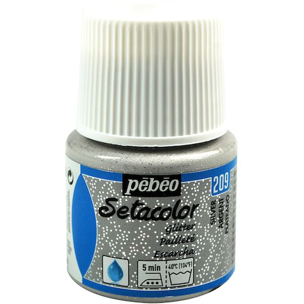 329209 ペベオ・ジャポン(株) ペベオ 布用水性アクリル絵具セタカラーグリッター 45ml シルバー