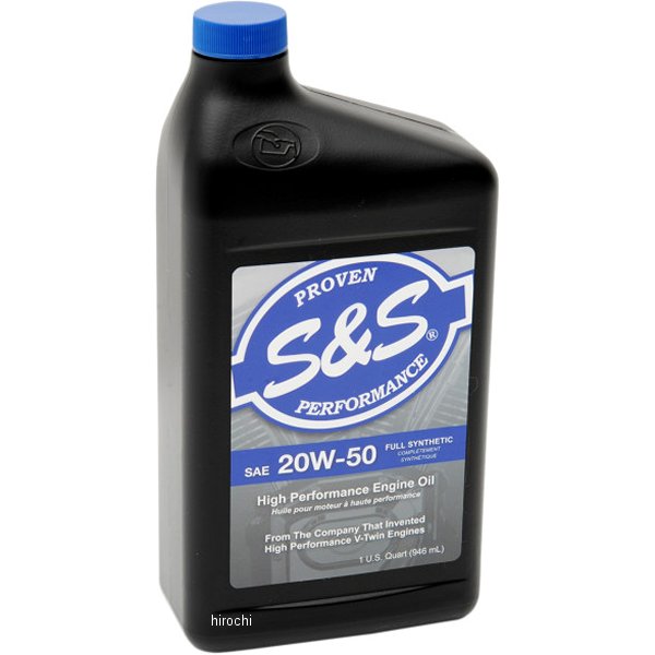 3601-0407 153755 S&Sサイクル S&S Cycle 100%化学合成オイル 20W50 1クォート(946ml)
