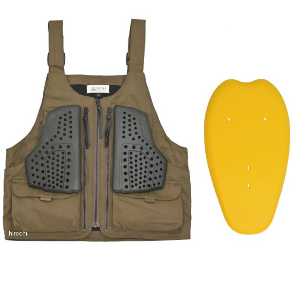 37034 デイトナ OS-001 アウトドアベスト プロテクター付き カーキ XLサイズ