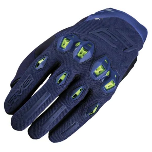 3841300107931 ファイブ FIVE グローブ STUNT EVO 2 ナイトブルー/蛍光黄 Sサイズ