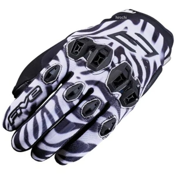 3841300108921 ファイブ FIVE グローブ レディース STUNT EVO 2 ゼブラ黒/白 Lサイズ