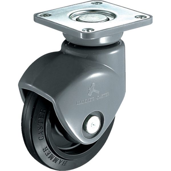 400P0SFR100 315-6435 静音樹脂製キャスター 旋回式ゴム車輪(ラジアルボールベアリング)100mm