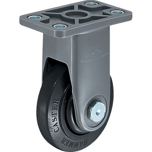 400PSRFR100E 静音樹脂製キャスター 固定式ゴム車輪(ラジアルボールベアリング)Eタイプ 100mm