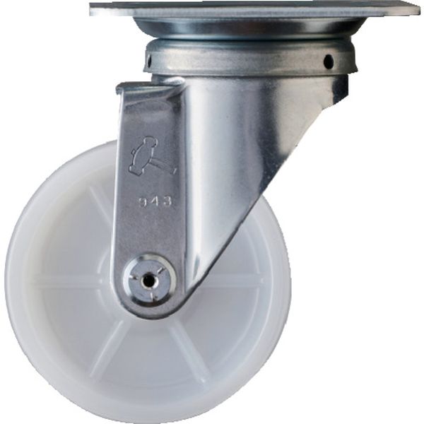 400SN100 814-2188 ハンマーキャスター(株) ハンマー プレート式 旋回式ナイロンキャスター 100mm