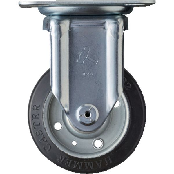 400SRPR100 814-2242 ハンマーキャスター(株) ハンマー 固定式ゴムキャスター 100mm