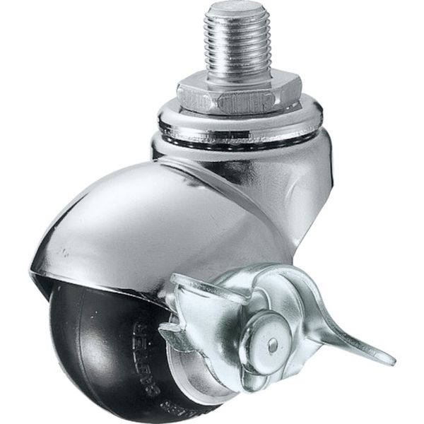 40515A30R50 ハンマーキャスター(株) ハンマー ねじ込み式M12 旋回式ゴム車輪 50mm ストッパー付