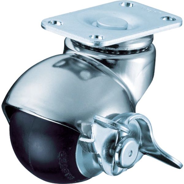 40515PR40 ハンマーキャスター(株) ハンマー プレート式 旋回式ゴム車輪 40mm ストッパー付